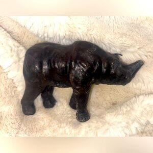 Vintage leather wrapped rhino